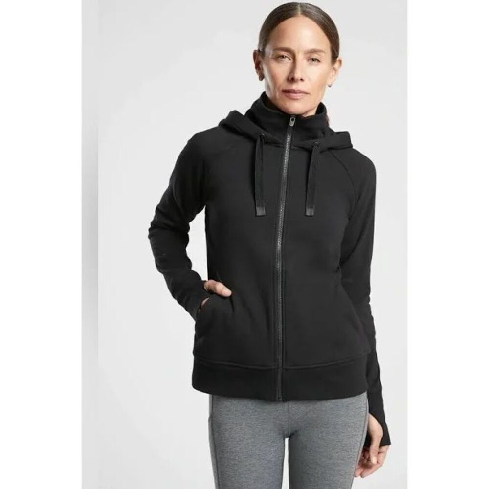 Athleta Triumph Hoodie Black Full Zip Large